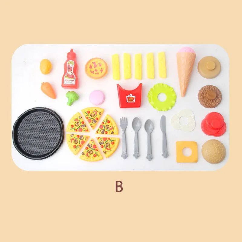 

Children Pretend Play High Simulation Pizza Ice Cream Doughnut Hamburger Kitchen Food Set Educational Toys Model Gift for Kids