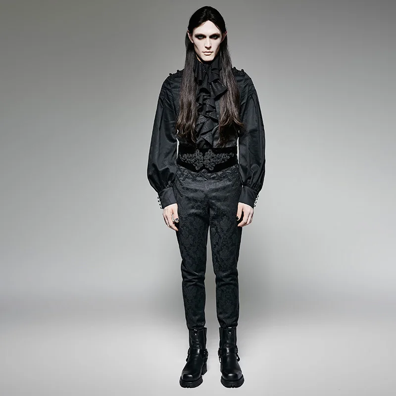 Мужской Готический пояс в стиле панк Рейв корсет на пуговицах благородный бархат