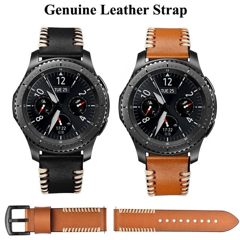 

Handmade Leather Strap for Garmin Forerunner 245 Music/645/Vivoactive 3/Venu/Venu SQ/fenix Chronos WatchBand 20mm 22mm