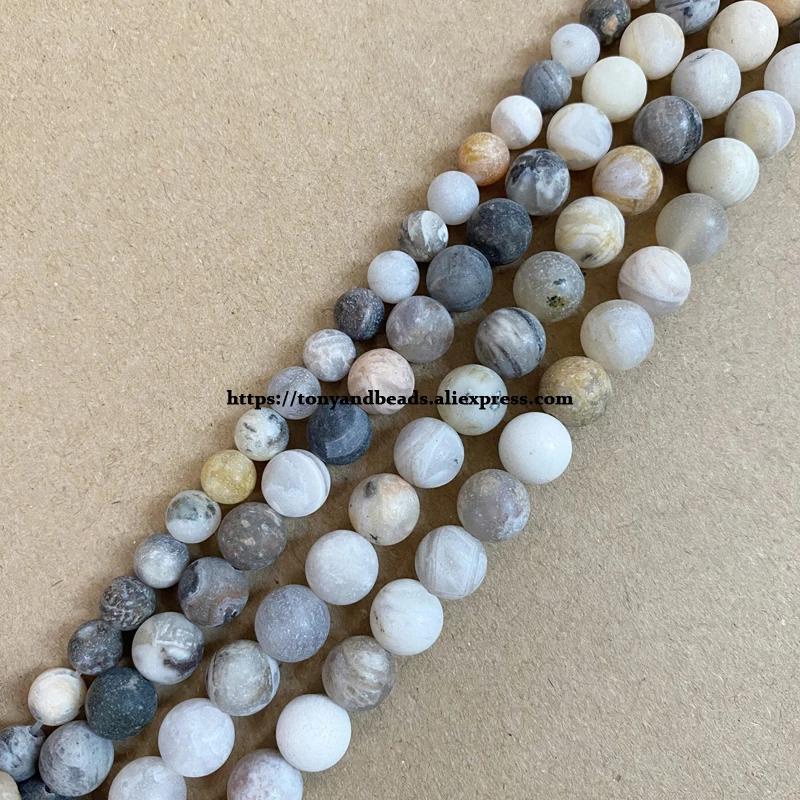 

Natural Stone Matte Bamboo Leaf Carnelian Agate Round Loose Beads 15" Strand 4 6 8 10 12MM Pick Size For Jewelry Making DIY