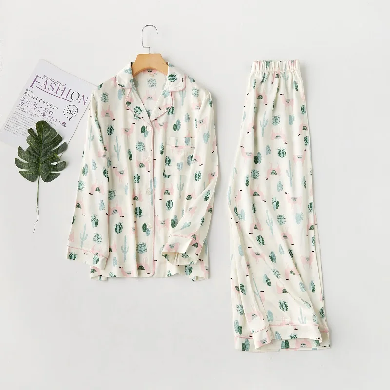 Весенние женские пижамные комплекты из вискозы с принтом верблюжьей дезерты