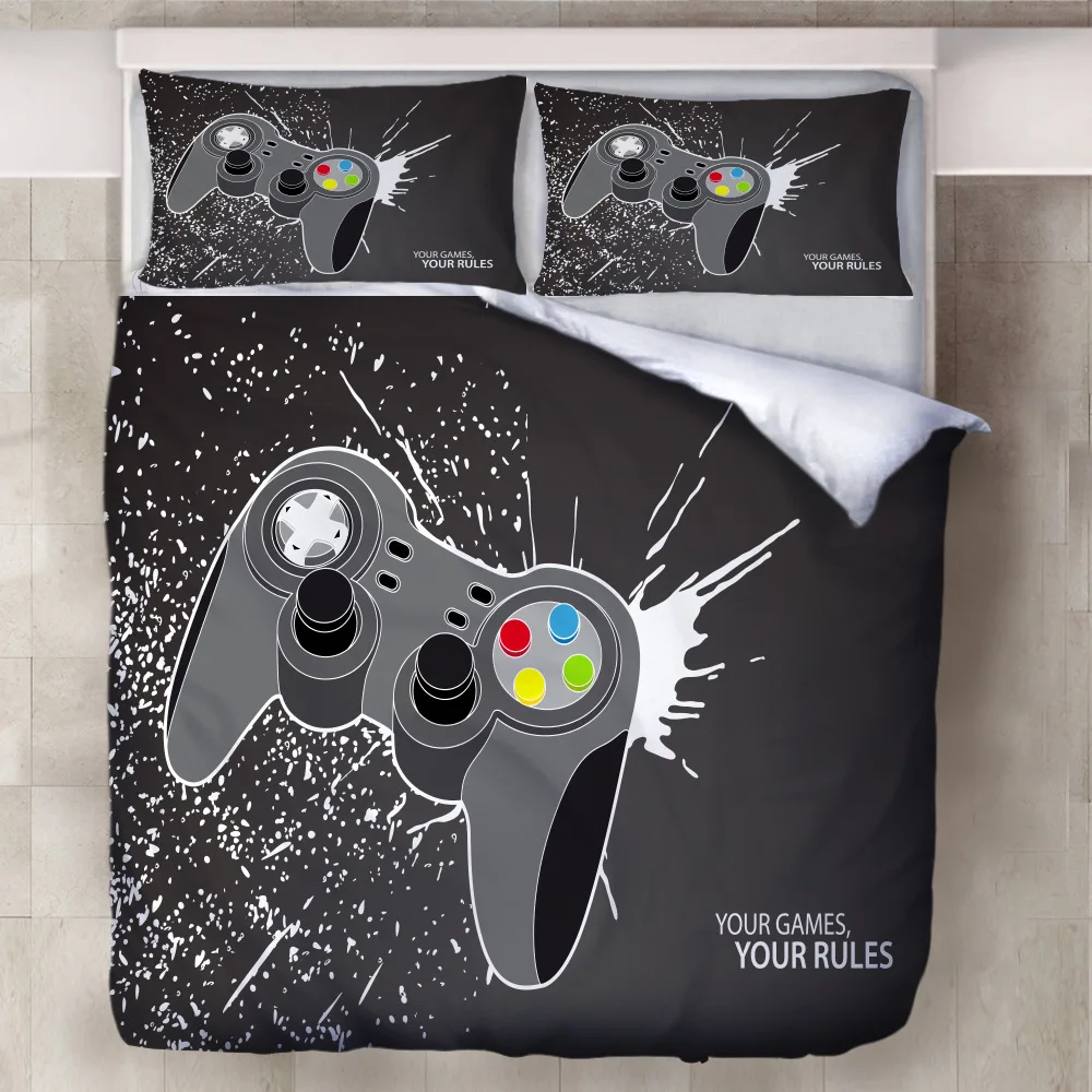 

Bedding Set Housse De Couette Camas Bed Jogo De Cama Ropa De Cama Conjunto Anime Cartoon Game Couettes moet chandon