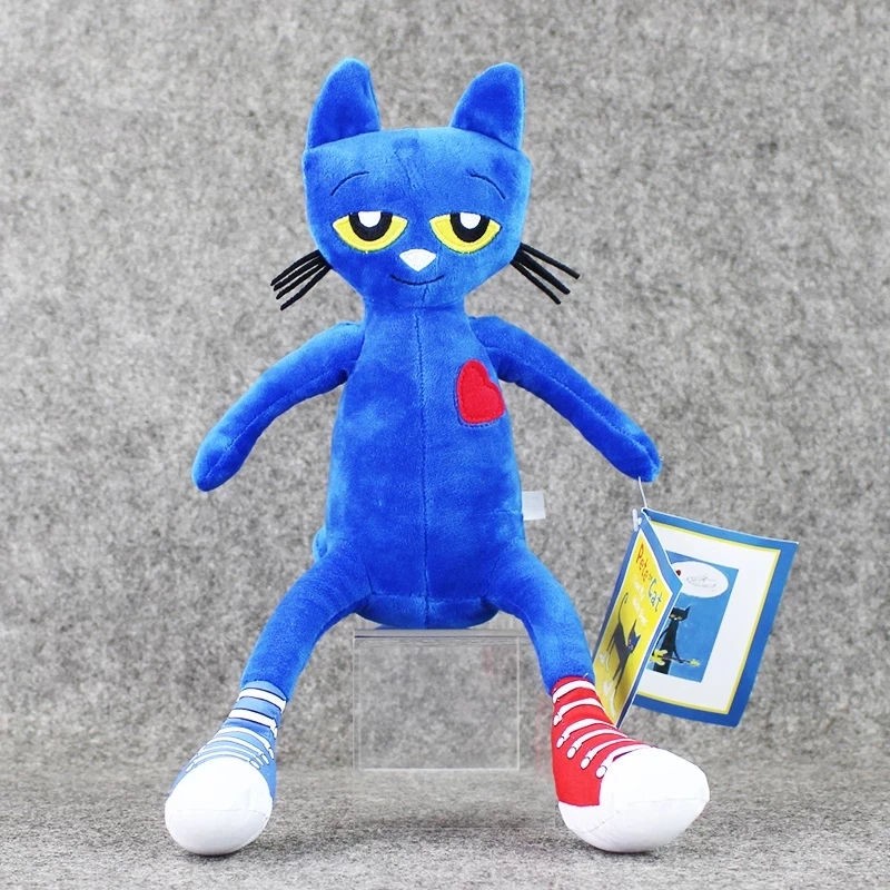 

35cm Cute Cartoon Pete the Cat Plush Toys Anime Figures Soft Stuffed Plush Dolls Kids Birthday Christmas Gifts for Girl Boys