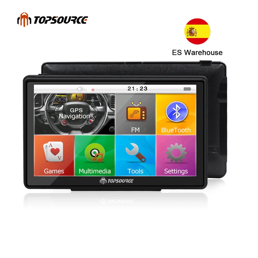 TOPSOURCE 7 дюймов HD Автомобильный gps навигатор WinCE 6,0 FM 8 Гб автомобиль грузовик gps Sat Nav карта обновление Россия/США/Испания/Франция