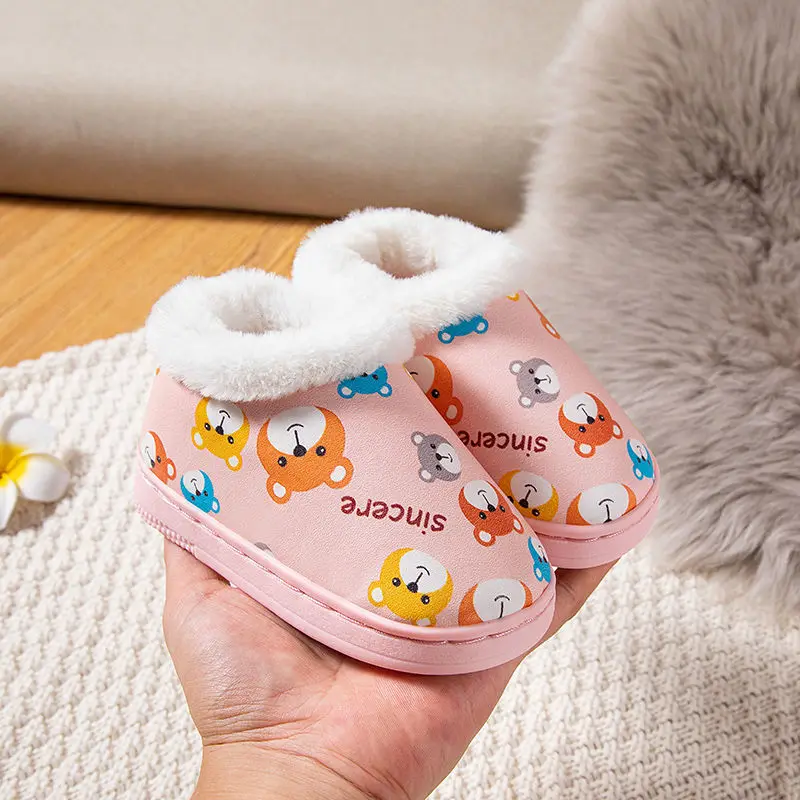 

Kids Ankle Bootie Plush Velvet Winter Snow Boots Children Boy Girl Warm High Top Outdoor Walking Shoes Fashion PU Sport Sneakers