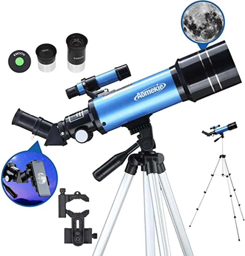 Telescopes for Adults Astronomy Beginners 70mm/400mm Kids Telescope with Phone Adapter Tripod Finderscope