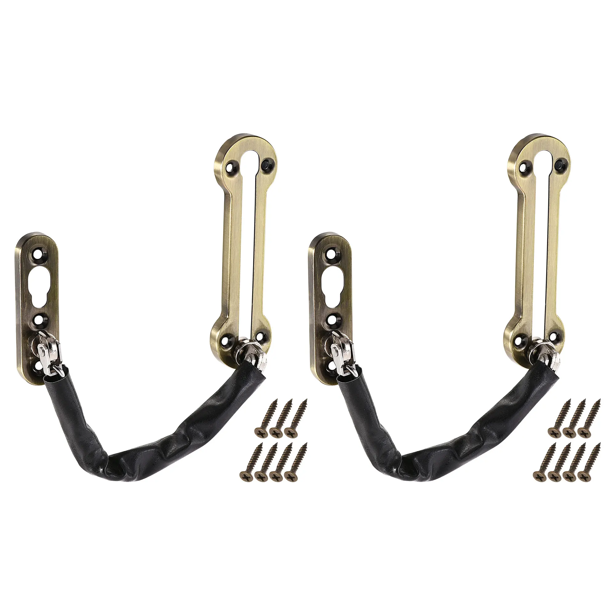 

Uxcell замок с цепью, защита двери, защита от кражи, замок из нержавеющей стали, длина 170 мм, бронза, 2 шт.