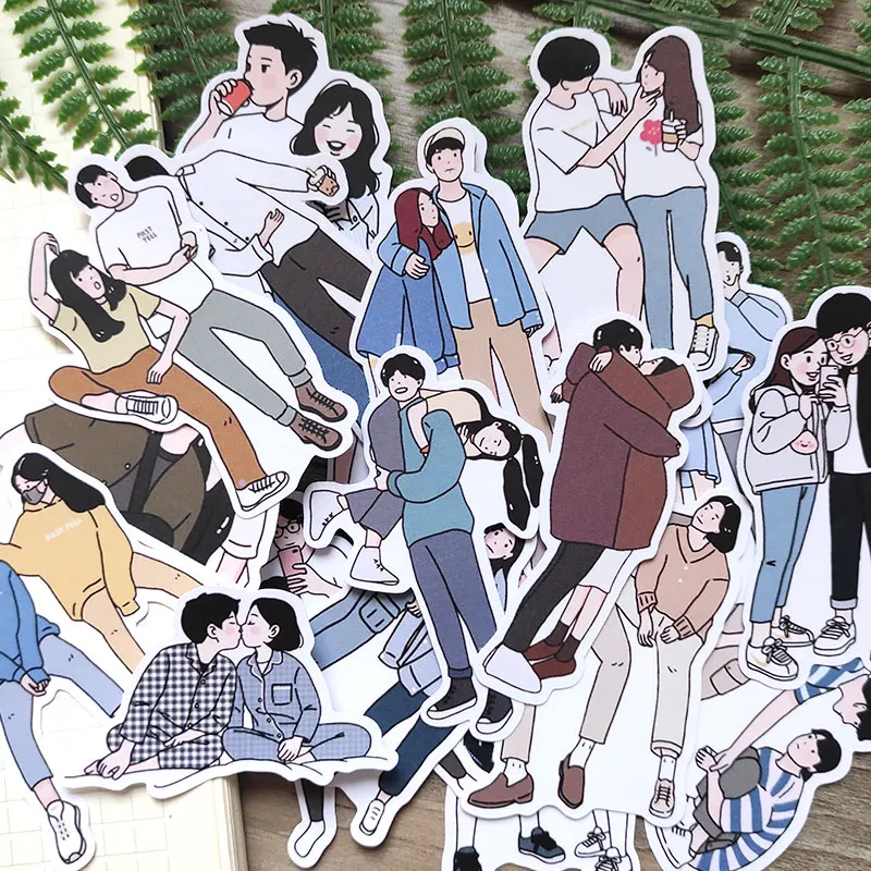 

20pcs Couple's Diary Stickers Crafts And Scrapbooking stickers book Student label Decorative sticker kids toys