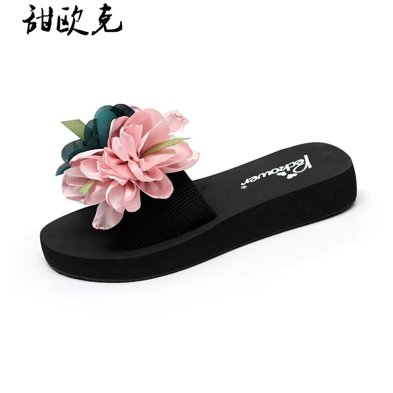

2021 Summer Women's Bowknot Sandals Slippers Indoor Outdoor Flip-Flop Beach Shoes New Fashion Women's Casual Flower Slippers