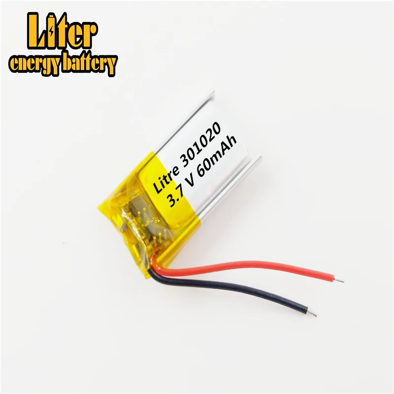 3 7 V 60mAH 301020 PLIB Полимерный литий-ионный/литий-ионный аккумулятор для GPS mp3 mp4 mp5 dvd
