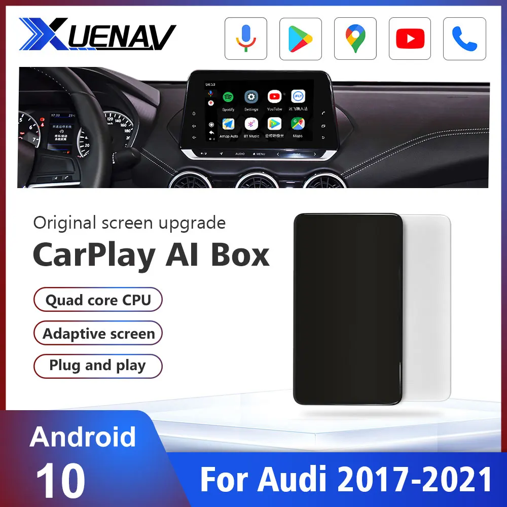 

Android 4+64GB Apple Ai Box Car Smart Box For Audi 2017-2021 Wireless CarPlay Multimedia Player Plug And Play Youtube Netfix