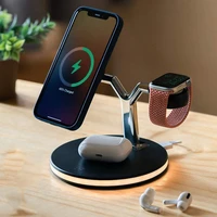15w 3 in 1 wireless chager for iphone 12s12pro iwatch airpods pro magnetic fast charging station dock stand touch light
