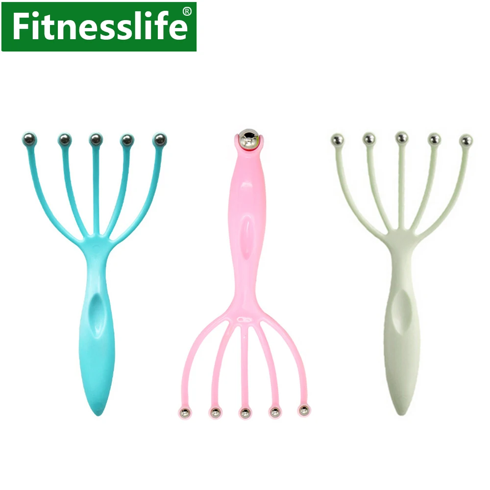 

Head Scalp Neck Massager Comb Roller Five Finger Claws Steel Ball Hand Held Relax SPA Hair Care for hair growth Stress Relief