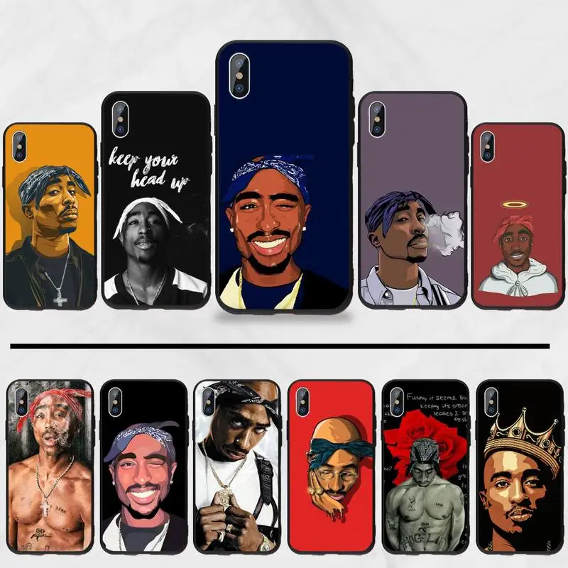 Rapper 2pac Tupac Pop Amaru Shakur Makaveli крутой шикарный милый чехол для телефона iphone 5 5S SE 5C 6 6S 7 8