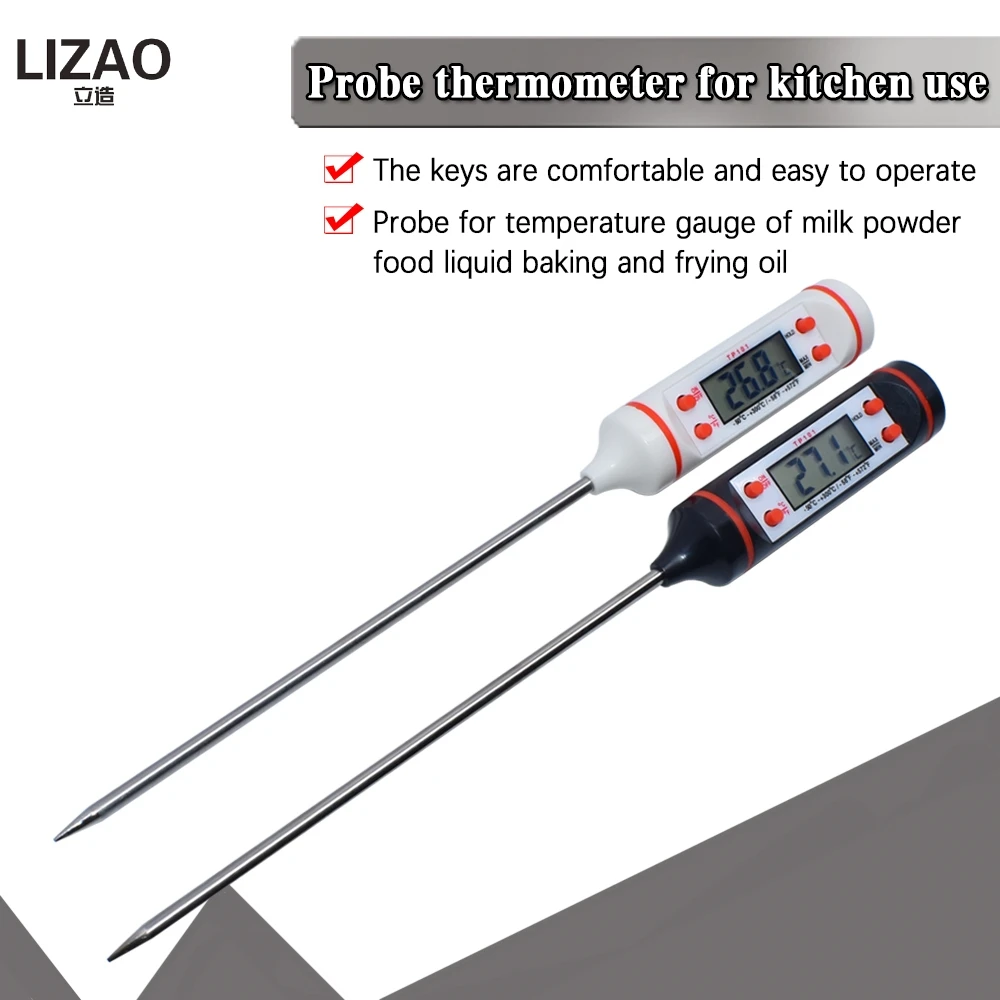 Цифровой пищевой термометр с длинным щупом электронный Кухонный Термометр для