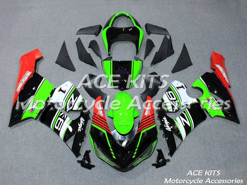 Мотоциклетный обтекатель abs, пригодный для kawasaki Ninja ZX6R 599 636 2005 2006 корпусные детали пресс-форм черный ACEKITS Магазин № 0178 - Цвет: All sorts of color