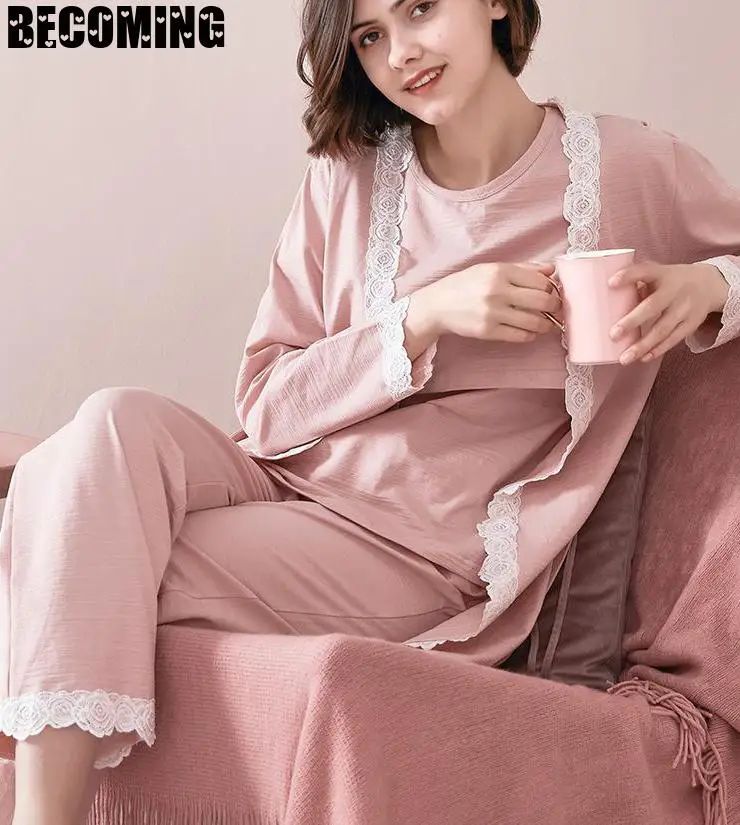 Ночная рубашка для кормящих матерей пижамы грудного вскармливания большие