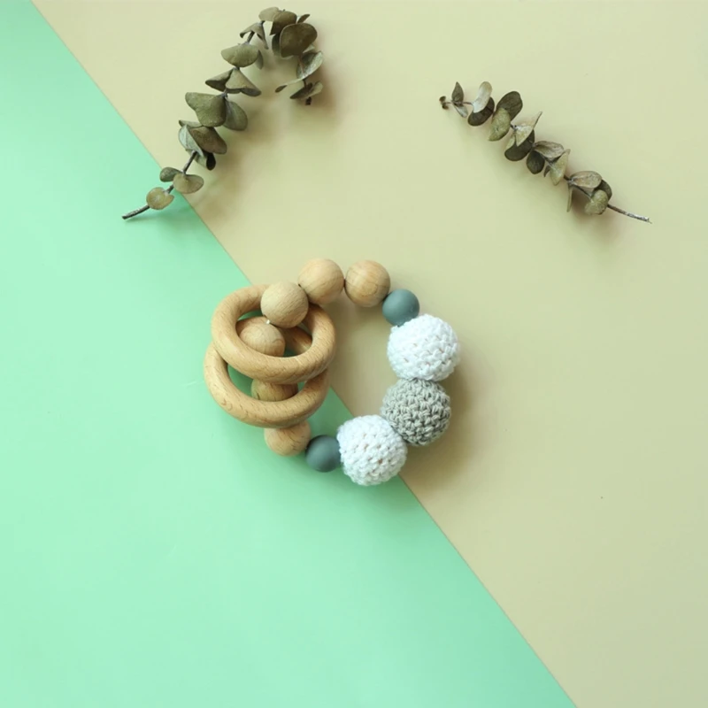 

3Pcs Baby Stroller Clip Hanging Pendant Rattle Pacifier Chain Bracelet Teether