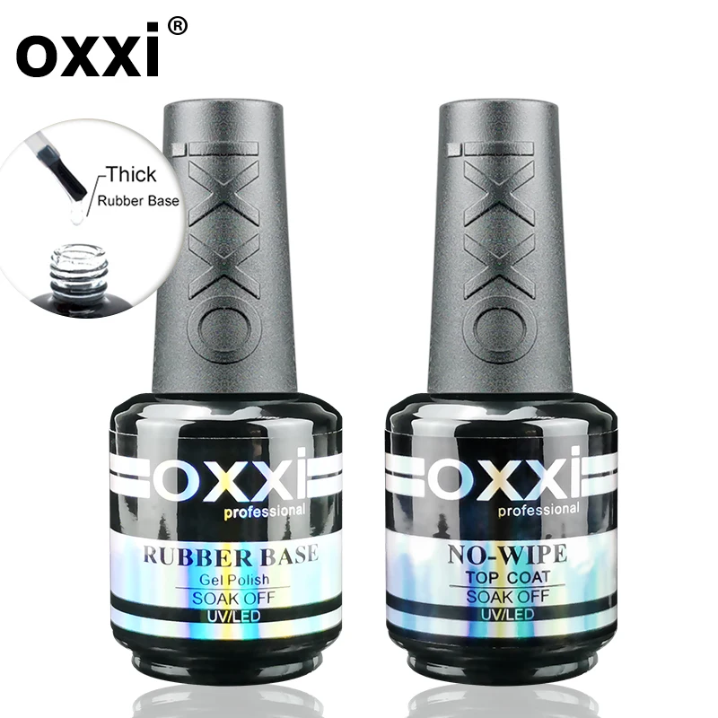 OXXI 15ml Base and Top Coat for Gel Polish Semi-permanent Varnish Rubber Top Coat y Base Coat Gellac uv led Permanent Enamel Lak OXXI 15ml Base and Top Coat for Gel Polish Semi-permanent Varnish Rubber Top Coat y Base Coat Gellac uv led Permanent Enamel Lak