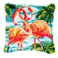 Latch Hook Kit for Adult Beginner DIY Crochet Yarn Kits Throw Pillow Cover with Pre-Printed Pattern Sofa Cushion Cover Swan