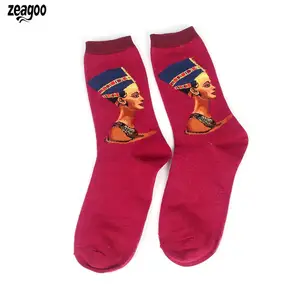 Мужские повседневные Мягкие дезодоранты, дышащие, с принтом, стандартный пот, форма, анти-трение, носки-трубы средней высоты