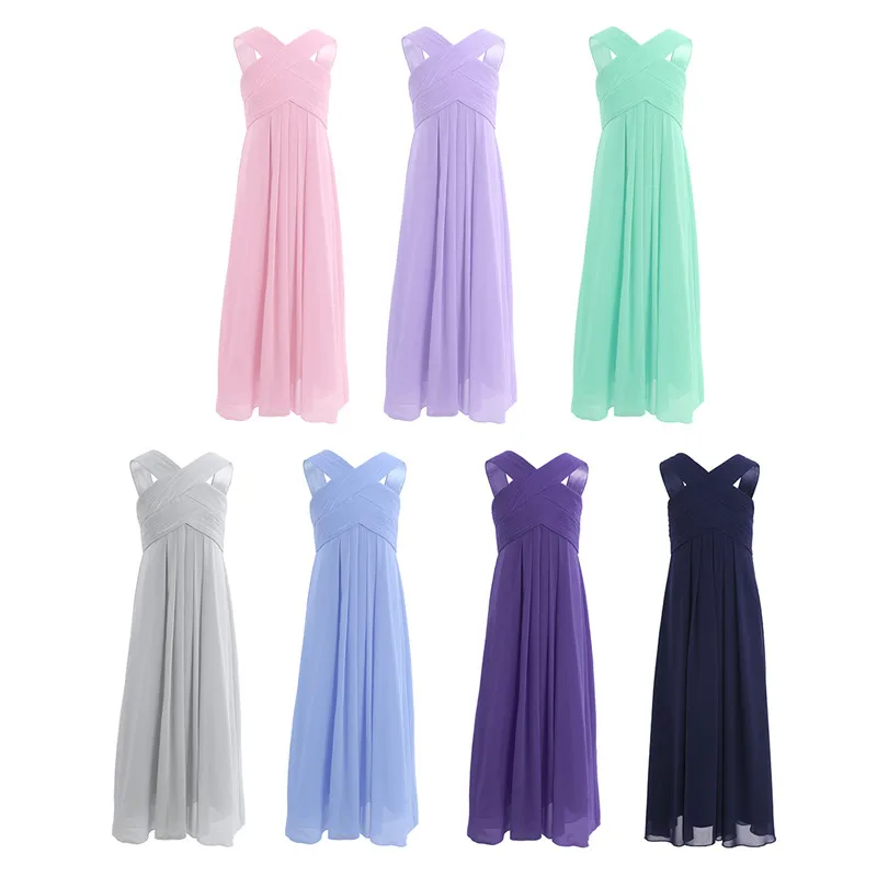 Платье для девочки держащей букет невесты на пол Длина платье из гофрированного