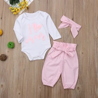 toddler kid clothing set girl set 0 24m 3pcs baby girls romperlong pantsheadband cute outfits baby clothing babys sets