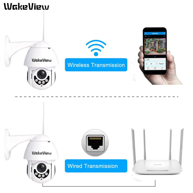 WakeView PTZ мини Высокоскоростная купольная камера IP 1080P 4X оптический зум 2MP наружная