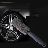 portable microfiber long handle tire brush car cleaner plating wheel hub brush car wash paint care auto washing cleaning tool