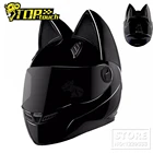 Женский мотоциклетный шлем NITRINOS, черный шлем с полным лицевым покрытием, модный мотоциклетный шлем