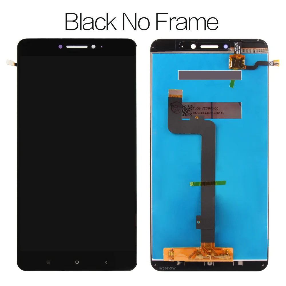 Black no Frame 6,4" 1920x1080 ips lcd дисплей для Xiaomi Mi MAX 2 lcd сенсорный экран для Max2 Mi Max 2 lcd дигитайзер с рамкой запасные части - Цвет: Black no Frame