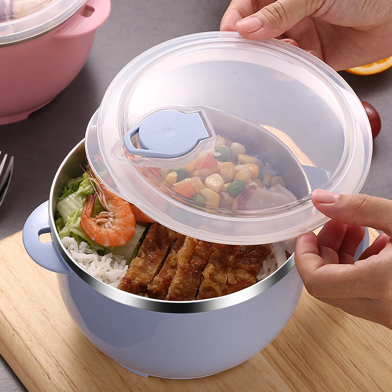 Ланч-бокс большая миска из нержавеющей стали для лапши быстрого приготовления