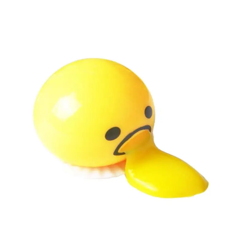 

Novelty Gag Toy Practical Jokes Anti stress Vomiting Egg Yolk Lazy Brother Fun Gadget Squeezed Smiley face Creative Gift