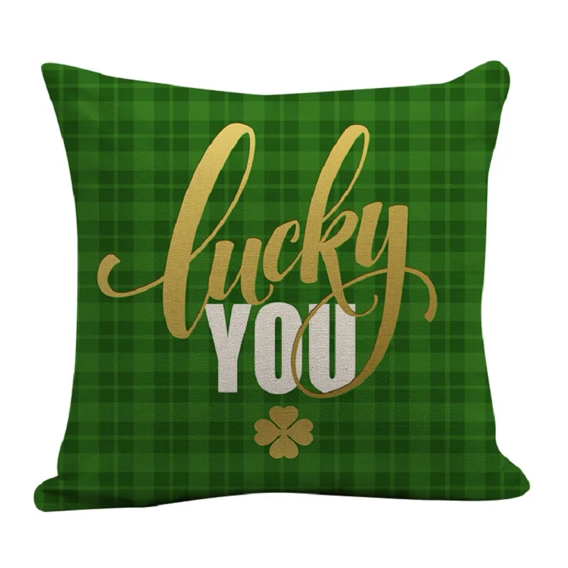 Новинка чехол для подушки на День Святого Патрика Подарки компании льняные