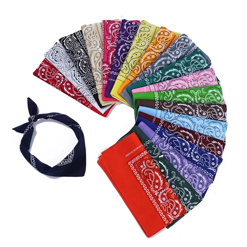 

100% Cotton Bandana Man Women Outdoor Headbands Hair Band Wrist Wraps Hair Scarves High Quality Hair Accessories Hip Hop