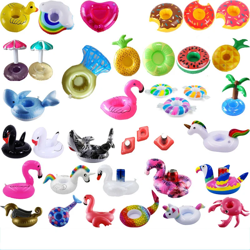

Mini Swan Flamingo Water Floating Inflatable Cup Holder Swimming Pool Drink Float Toy Inflatable Pool Decoration Bar Coasters