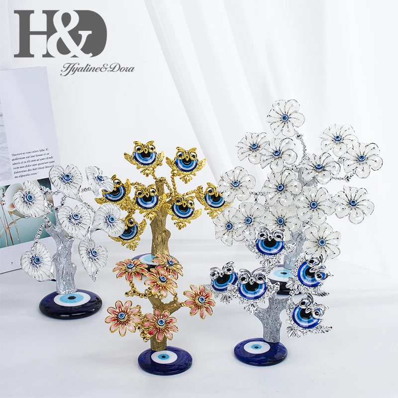 H& D Fengshui голубое сглаза дерево для защиты денег богатство достижения удачу Рождественский подарок домашний Декор Орнамент демонстрационная смола