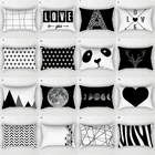 Наволочки с геометрическим узором 30x50 см, черные, белые, в скандинавском стиле, наволочка для дивана, автомобиля, декоративные Чехлы для подушек