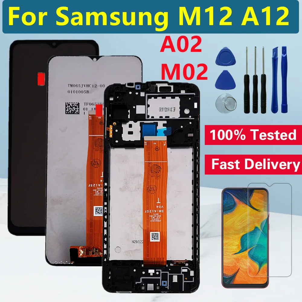 ЖК-дисплей 6 5 &quotдля Samsung Galaxy A12 A125F M12 M125 дисплей с сенсорным экраном и дигитайзером