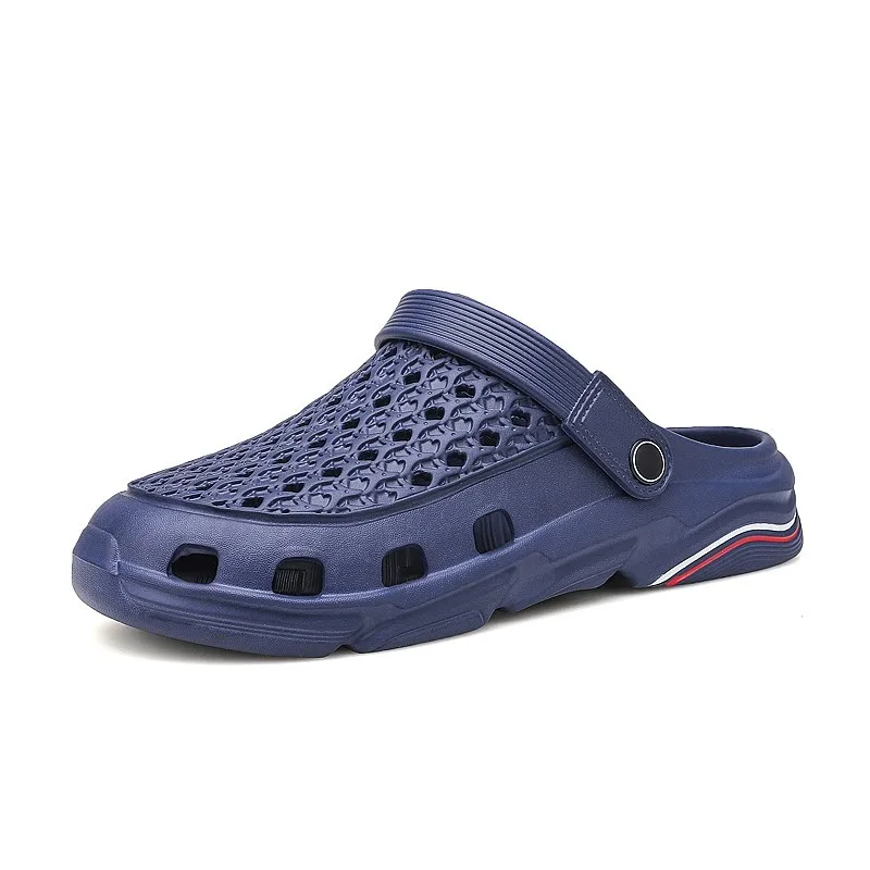 2021 New Fashion Sandals Men Clogs Slippers Soft Bottom Beach Jelly Clogs Male Comfy Breathable Water Garden Ankle-Wrap Sandals