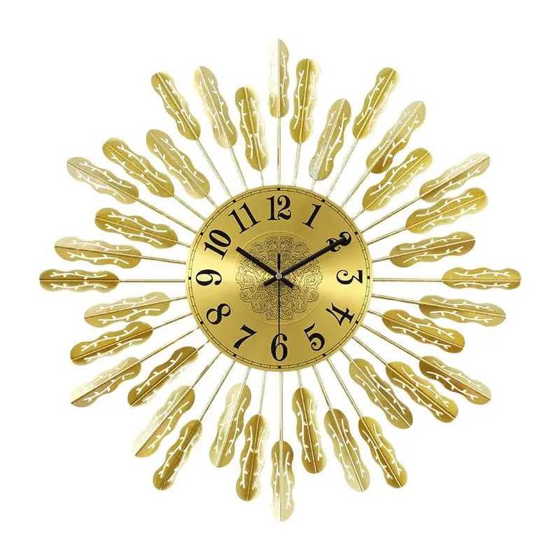 

Luxury Nordic Wall Clock Metal Large Living Room Decoration Clock Mechanism Wall Watch Fashion Hanging Clocks Creative Gift