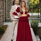 Традиционные платья для Косово, платья, арабские вельветовые вечерние платья с расклешенными рукавами, женское платье для вечеринки 2021