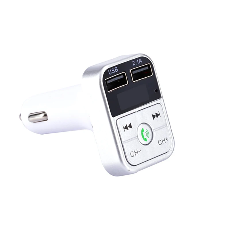 Серебристый Fm-передатчик Aux модулятор Bluetooth Handsfree автомобильный комплект Handsfree беспроводной Bluetooth fm-передатчик ЖК MP3-плеер USB зарядное устройство - Название цвета: Серебристый