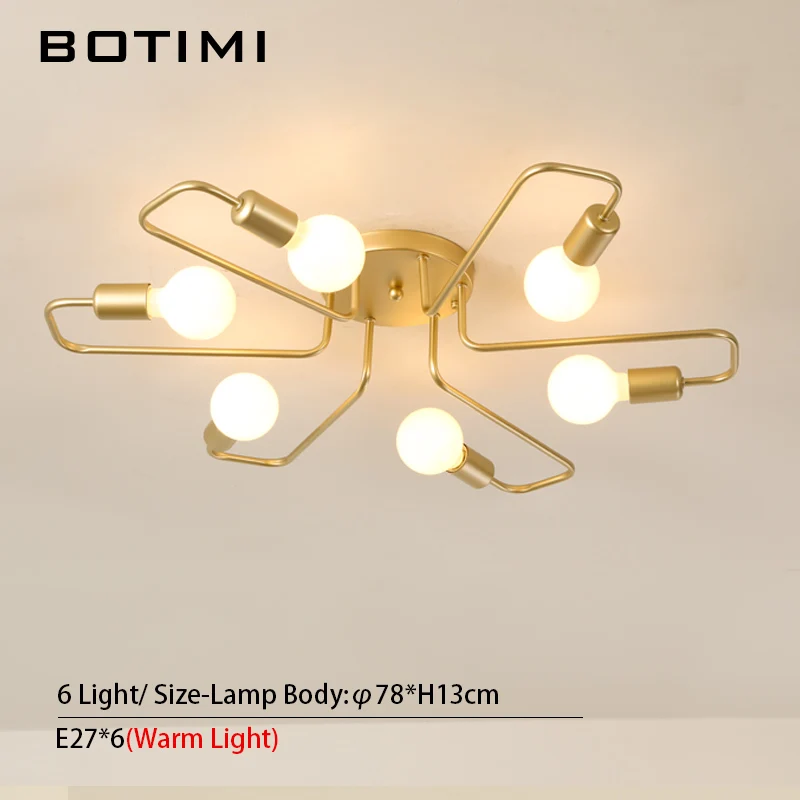 6 Light BOTIMI, новинка, потолочные светильники для гостиной, современный золотой потолочный светильник, изгиб, металлическая поверхность, монтируемая, для спальни, осветительные приборы - Цвет корпуса: 6 Light