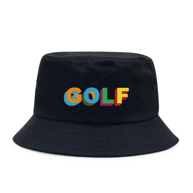 

Golf Print Fishing Hat Casual Sunscreen Panama Hats Hip Hop Polyester Bucket Hat Men Fashion Foldable Woman Outdoor Gorras Mujer