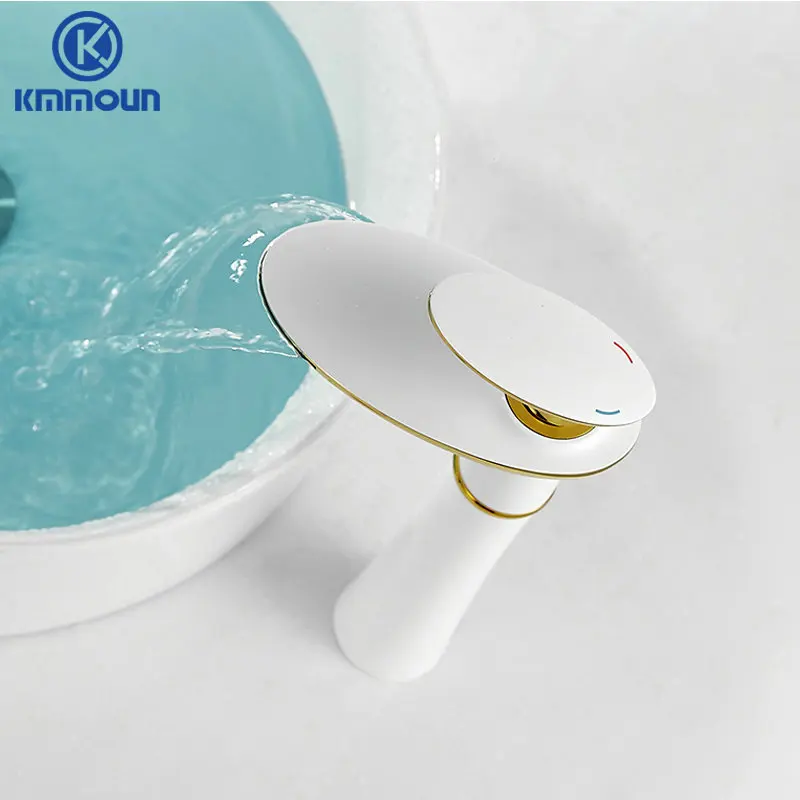 Смеситель для раковины Водопад латунный Высокий кран ванной комнаты холодная и