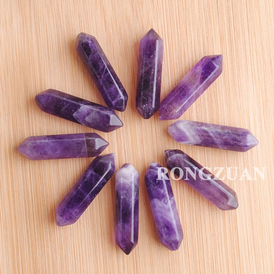 Натуральные камни аметиста шестигранная восстанавливающая заостренная чакра