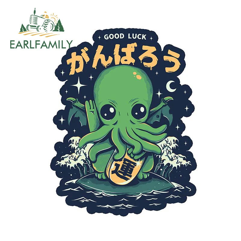

EARLFAMILY 13 см x 10,2 см, наклейка на заднее стекло Cthulhu