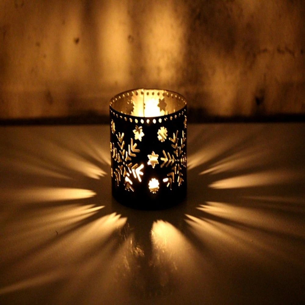 Горячая распродажа! Креативные прямые полый железный подсвечник Олень Снежинка