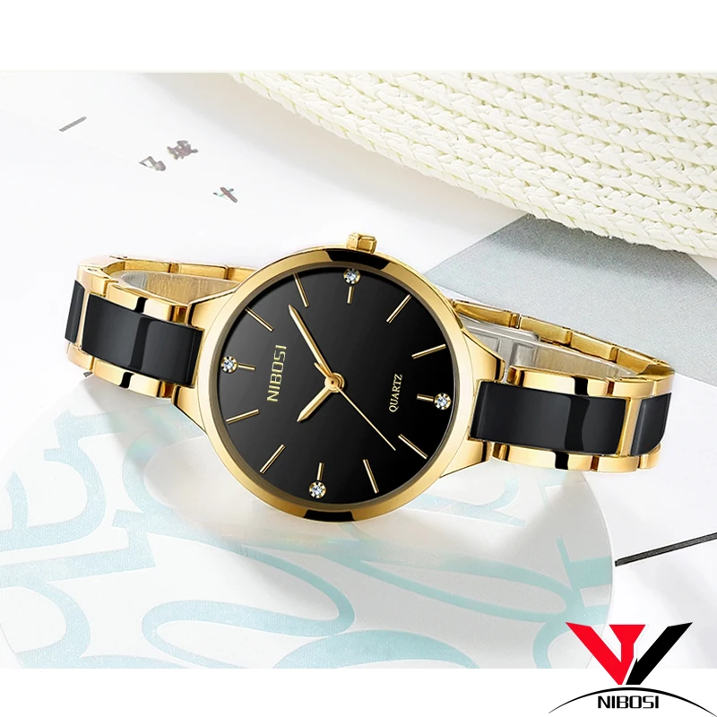 NIBOSI часы женские креативные с керамическим браслетом Relogio Feminino Montre Femme|Женские